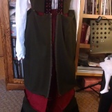 The skirt at the right length, with the red guard backing.